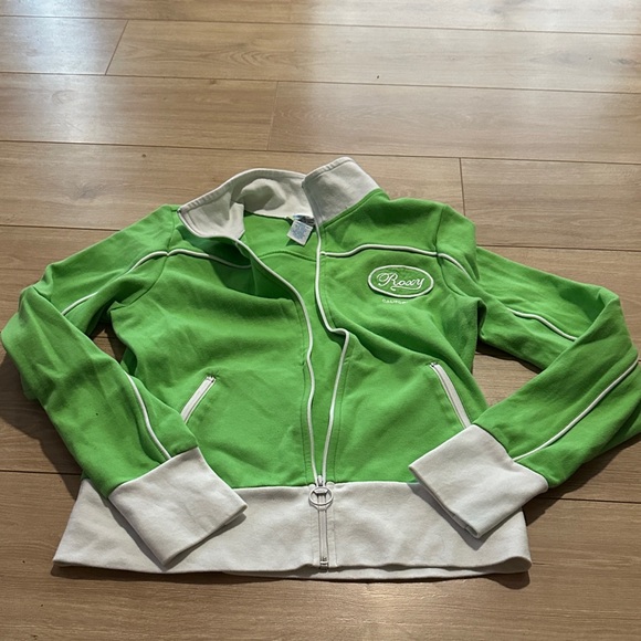 Roxy Jackets & Blazers - Vintage Y2K Roxy Lime and White Jacket